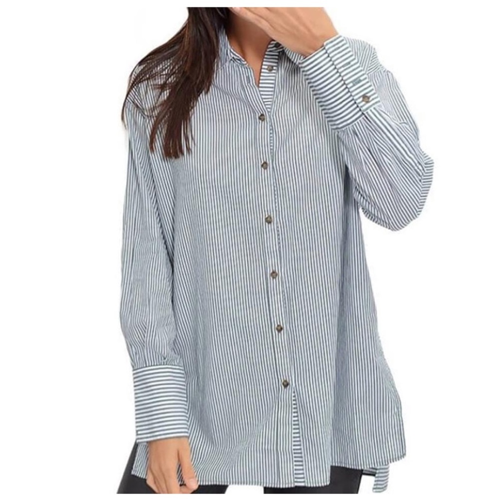 NWT Free people lake house shirt button down green